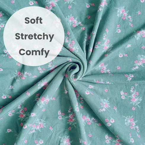 Baby Girl Newborn Swaddle Blanket Receiving Blanket with Headband Set Floral Nursery Swaddle Wrap(green)...