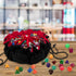 SIQUK Large Dice Bag with Pockets Drawstring Dice Bag DND Dice Storage Bag Big Capacity Dice Pouch for RPG MTG Table Games, Hold over 300 Dice (Bl...