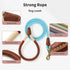 Mile High Life Dog Leash | Strong Rope Dog Leash w Premium Leather Tailor Handle | 5 Feet Dog Leash w Heavy Duty Clasp | Blue Rope Leash for Small...