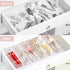 ihomecooker 6 Set Clear Plastic Junk Drawer Organizer Vanity Curlery Utensil Makeups Organizer for Kitchen 9''X 3''...
