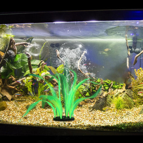 Fish Tank Decoration Plants, Artificial Aquarium Plants, Simulation Silk Aquarium Plants, Artificial Water Grass, 7 Inch Tall Floating Glowing Pla...