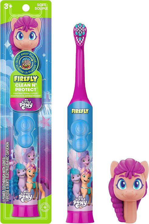 FIREFLY Clean N' Protect My Little Pony Power Toothbrush with 3D Character Cover, Soft Bristles, Battery Included, Ages 3+...