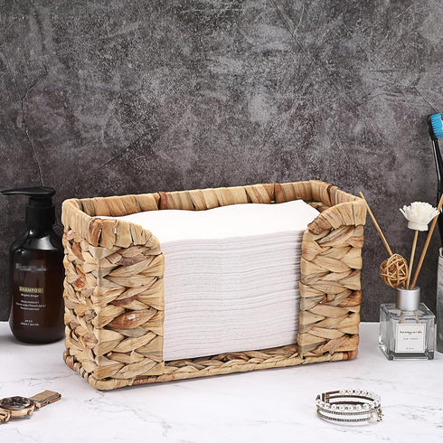 Sumnacon Paper Towel Dispenser Countertop Water Hyacinth Paper Towel Dispenser for Bathroom Toilet Kitchen Counter,Wicker Paper Towel Holder Count...