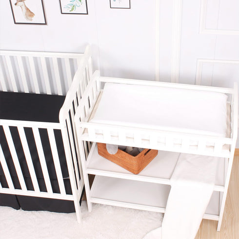 White Diaper Changing Pad Cover with Strap Holes Set of 3, Snug Fit 4-sided Contoured Changing Table Pad 16x31 16x32, Fitted Change Pad Sheet Neut...