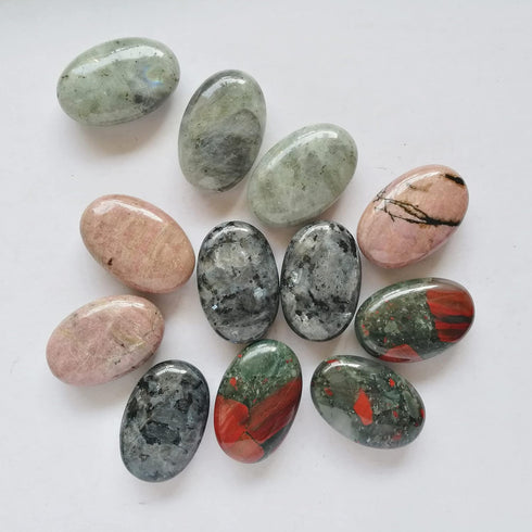 African Bloodstone Mini Oval Palm Pocket Healing Crystal Massage Spa Energy Stone,Crystals and Healing Stones...