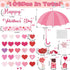 Summer Umbrella Heart Cutouts - 102Pcs Happy Valentine's Day Love Flowers Chocolate Bulletin Board Cutouts Classroom Decoration Umbrella Heart Tri...