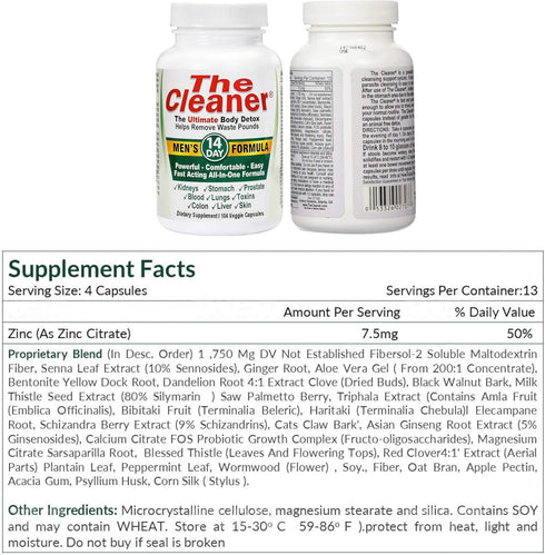 Century Systems The Cleaner Detox, Powerful 14-Day Complete Internal Cleansing Formula for Men, Support Digestive Health, 104 Vegetarian Capsules...