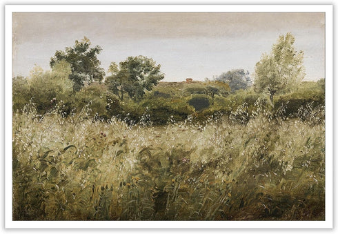 XUHZNXPW Retro Field Landscape Posters Muted Green Meadow Forest Tree Wall Art Wilderness Nature Botanical Prints Paintings French Country Wildflo...