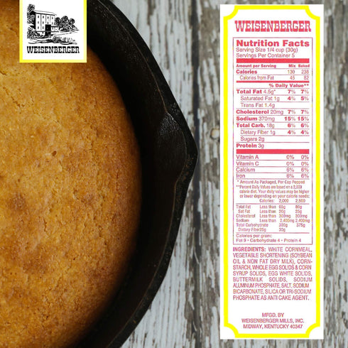 Weisenberger Spoon Bread Mix - Authentic, Old Fashioned, Southern Style Corn Bread Mix - Made From Non GMO Cornmeal - Traditional Cast Iron Spoonb...