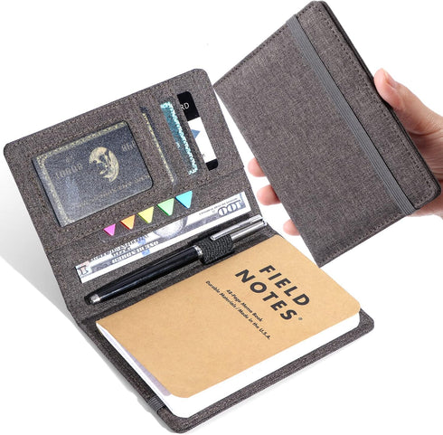 Journal Cover for Field Notes - Compatible with Moleskine Cahier's Notebook - Waterproof Fabric,Multifunctional Organizer with Pen Loop, Business ...