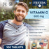 FREEDA Vitamin C - Vegan Vitamin C 500mg - Kosher - Powerful Antioxidant Immune Support - Easy to Swallow Vitamins C Tablets as Ascorbic Acid - Pu...
