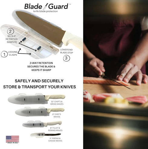 Blade Guard Knife Blade Protection Cover, Secure Fit Sheath for Storage or Transport – Chef’s Kitchens, Travel & Outdoor Use, Dishwasher Safe BPA-...