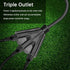 6FT Outdoor Extension Cord with 3 Electrical Power Outlets - 16/3 SJTW Durable Black Cable with 3 Prong Grounded Plug for Safety,Great for Outdoor...