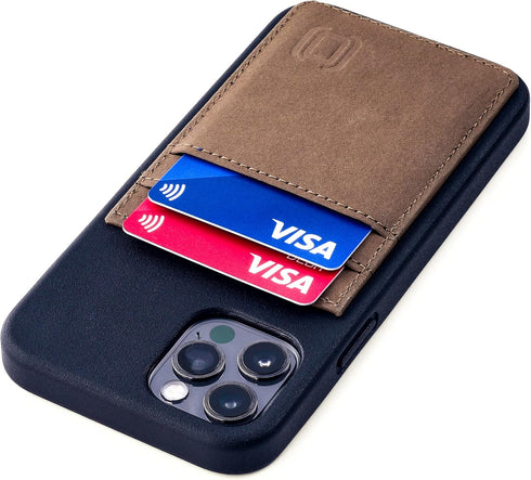 Dockem BIO Wallet Case for iPhone 12 and iPhone 12 Pro: Sensible Materials, Magnetic Mounting & 2 Credit Card Holder Slots (6.1" M2B, Black and Ta...