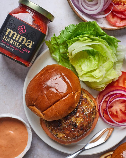 Mina Harissa Hot Sauce, Gourmet Moroccan Heat, Homestyle Spicy Red Chili Harissa Paste with Tangy Twist, 10 oz (Pack of 2) Harissa Sauce, Excite Y...