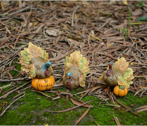 Top Collection Miniature Fairy Garden and Terrarium Turkey with Pumpkin Figurine Brown...