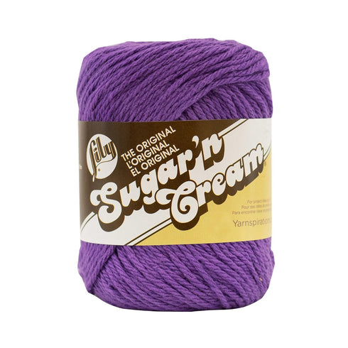 Lily Sugar 'N Cream The Original Solid Yarn, 2.5oz, Medium 4 Gauge, 100% Cotton - Purple - Machine Wash & Dry...