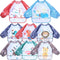 Zhanmai 8 Pack Baby Waterproof Sleeved Bib Infant Art Smock Apron Baby Bibs for Eating Long Sleeve Bibs for Babies Animal Pattern Toddler Bib with...