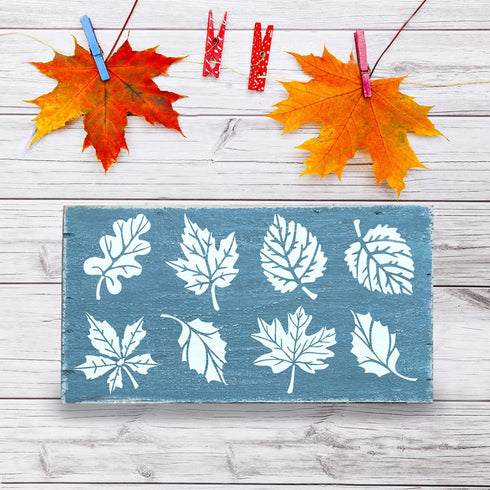 GSS Designs Leaf Stencils for Painting - Fall Leaves Stencils for Painting on Wood Wall Fabric Canvas Paper Crafts Card Making Background- Reusabl...