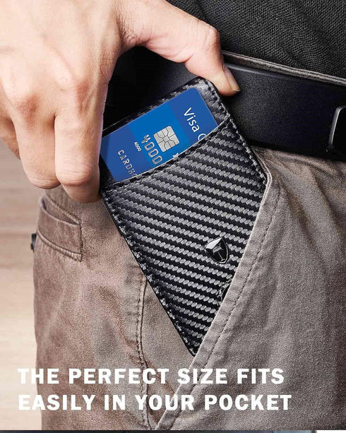Mens Wallet Slim Minimalist Leather Card Holder Wallets RFID Blocking Bifold Front Pocket for Men as Ideal Gifts Box...