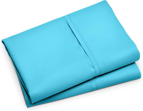 Bare Home Microfiber Pillow Cases - King Size Set of 2 - Cooling Pillowcases - Double Brushed - Aqua Pillowcases 2 Pack - Easy Care (King Pillowca...