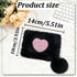 Credit Card Wallet, Soft Plush Women's Wallets Credit Card Holder, Heart-Shaped Embroidery Coin Purse Credit Card Wallet with Fur Ball Zipper for ...