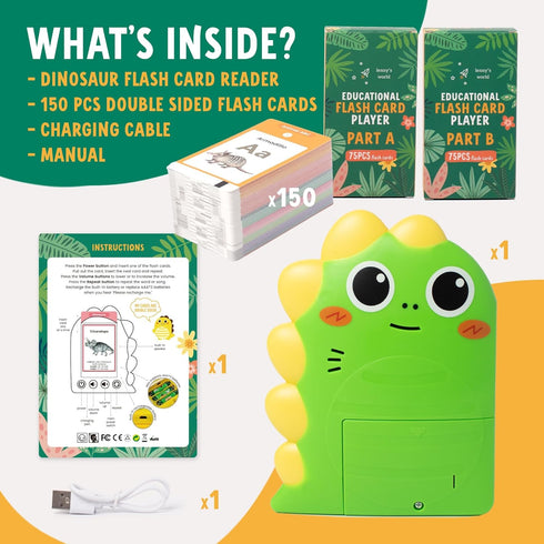 Talking Flash Cards for Kids – Educational Flashcards Reader with 294 Words and 6 Nursery Songs – Fun Sensory Learning Activities with Alphabet, A...
