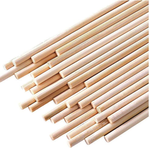 HOPELF 25PCS Wooden Dowel Rods - 1/4 x 12 Inch Bamboo Sticks - for Crafts, Cake Dowels and DIY Projects...