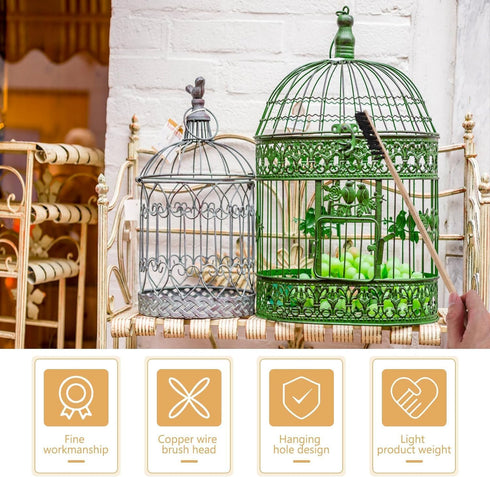 Zerodis 3PCS Brushes for Pets Bird Cage Brush Wooden Cleaning Brush Portable Long Handle Bird Cage House Brush Accessory for Pet Birds Parrots Cag...