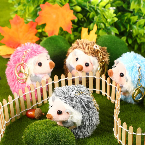 8 Pieces Mini Hedgehog Plush Toys Animal Stuffed DIY Keychain Accessories 4 Inch Hedgehog Plush Stuffed Toy Decorations for Baby Birthday Shower X...
