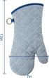 1 Pair Yarn Dyed Oven Mitts 100% Cotton Heat Resistant 470 Degree Gloves Men Women Cooking Baking Barbecue BBQ Microwave Crafting Machine Washable...