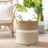 CHICVITA Extra Large Woven Storage Basket with Handles – Laundry Basket Toy Towels Jute Blanket Basket Home Decor Gift, 16" x 16", White...