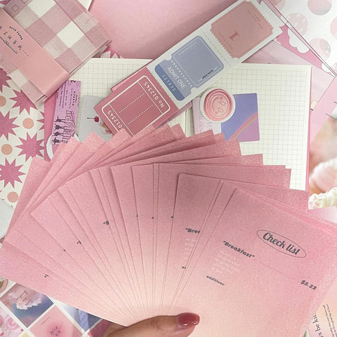 LA QUEENIE Aesthetic Scrapbook Kit,326pcs Scrapbooking Supplies Kit,Art Journaling Supplies with Stationery,A6 Grid Notebook,Scrapbook Gift for Te...