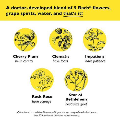 Bach RESCUE REMEDY Dropper 20mL, Natural Stress Relief, Homeopathic Flower Essence, Vegan, Gluten & Sugar-Free, Non-Habit Forming...