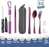 Portable Travel Reusable Utensils Silverware with Case,Travel Camping Cutlery set,Chopsticks and Straw Flatware, Stainless steel Travel Utensil se...
