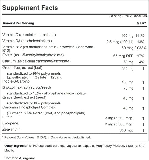 ANDREW LESSMAN Breast Health 30 Capsules - Provides Protective Compounds for Natural Support of The Delicate Tissue of The Breast, with Indole-3-C...