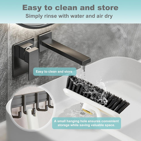 3 Pcs 360-Degree Rotating Multi-Function Hard Bristle Crevice Cleaning Brush, 3-in-1 V-Shaped Grout Brush, Kitchen Brush Clean, Scrub Brushes for ...