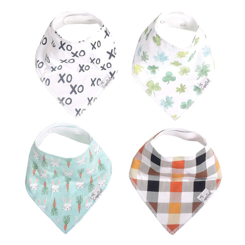 Copper Pearl Baby Bandana Drool Bibs for Drooling and Teething 4 Pack Gift Set, Holiday...