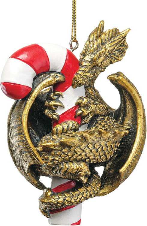 Gothic Dragon with a Candy Cane Sweet Tooth Christmas Tree Ornament, 4 Inch, Single...