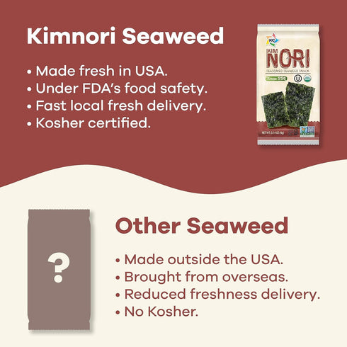 KIMNORI Seasoned Seaweed Snacks Sheets – Organic Korean BBQ Flavor 24 Individual Packs, Roasted Crispy Premium, 100% Natural Laver, Kim Nori 4g 0....