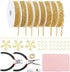 Fesorsi Gold Necklace Chain for Jewelry Making, 65ft 8 Style Jewelry Bracelet Chain Roll Rolled Steel DIY Bulk Link Plated Permanent for Earring A...