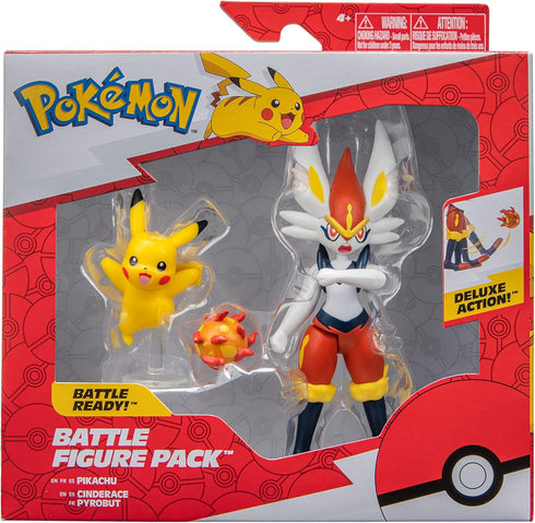 Pokémon Battle Figure 2 Pack - Features 4.5-Inch Cinderace and 2-Inch Pikachu Battle Figures with Accessory - Amazon Exclusive...