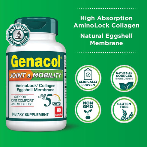 Genacol Collagen & Natural Eggshell Membrane | Achieve Rapid Joint Relief in as little than Just 5 Days| Patented hydrolyzed collagen joint suppor...