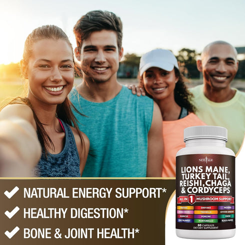 NEW AGE Lions Mane 3000mg 20in1 Mushroom Supplement with Turkey Tail 2000mg Reishi 1000mg Cordyceps Chaga 1000mg with Marshmallow Root...