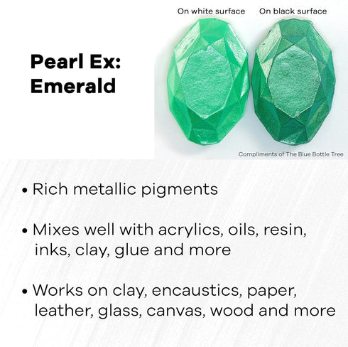 Jacquard Pearl Ex Pigment Powder 0.5 oz Emerald - Loose Mica Powder for Epoxy Resin, Watercolors, Calligraphy Ink & Clay - Epoxy Pigment Powder - ...