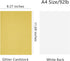 20 Sheets Gold Glitter Cardstock, 250gsm/92lb A4 Sparkly Paper for Making Cards, Invitations, Paper Crafts, Party Decoration...