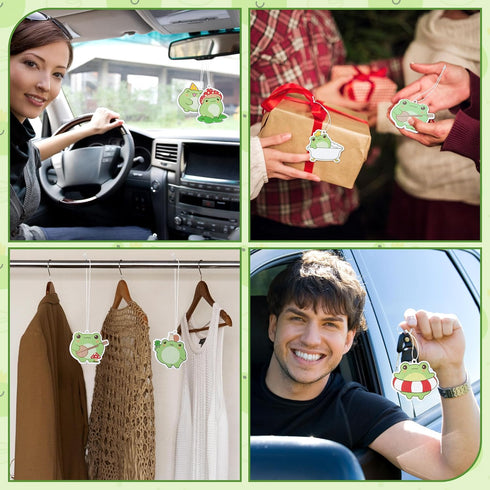 ANGOLIO 8Pcs Frog Cute Car Air Freshener Hanging Car Rearview Mirror Pendant Scent Car Ornaments Kawaii Cute Frog Fresheners Automotive Room Decor...