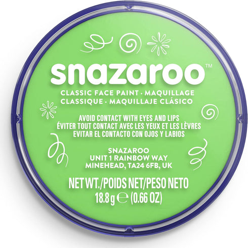 Snazaroo Classic Face and Body Paint, 18.8g (0.66-oz) Pot, Lime Green...