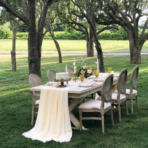 10Ft Ivory Chiffon Table Runner 27x120 Inches Long Romantic Sheer Runner for Boho Wedding Party Bridal Shower Decorations...