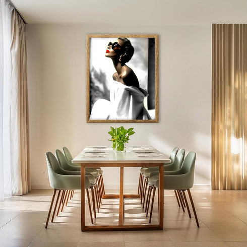 Posterizer 1 pcs-girly chic classic beauty-red lips and sunglasses 4-Photography Art Gift for Women, Fashionistas, Designer Fashion Fans Decor fo...